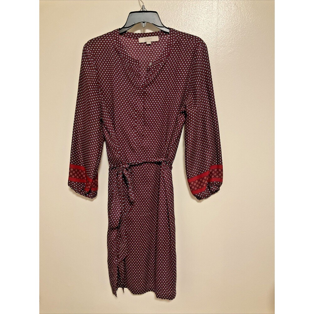Ann Taylor Loft Women’s M Maroon Graphic Dress Fashion Designer Career